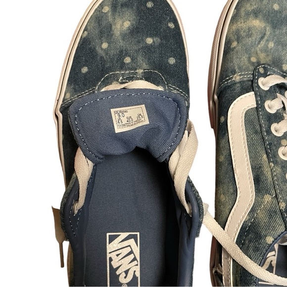 Vans Women's Ward Platform Denim Polka Dot Blue/White - NEW! - Picture 6 of 6